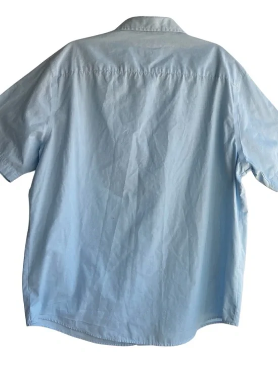 🔥Croft & Barrow Men’s Light Blue Casual Button-Down Short Sleeve Shirt- Size XL - Picture 6 of 11